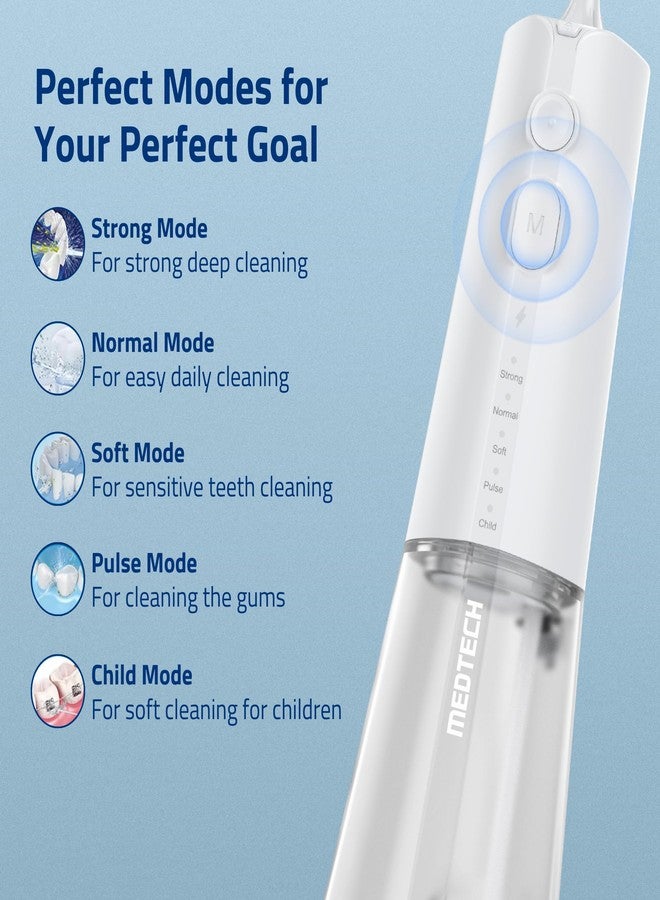 MEDTECH Handyfloss Aqua Water Flosser for Teeth | 300 ML Large Water Tank | 5 Cleaning Modes | 3 Jet Tips | USB Type-C Rechargeable Dental Water Flosser | Water-Resistant Oral Irrigator | 1-Year Warranty - Image 3